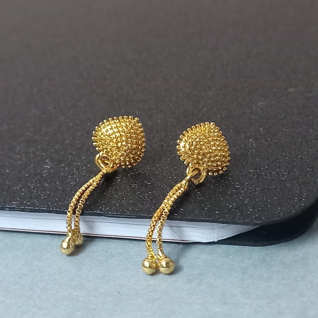 PMJ BEAUTIFUL GOLD PLATED EARRINGS WITH FINGER RING COMBO MODEL NO. 3416 –  Poojamani Jewellers LLP